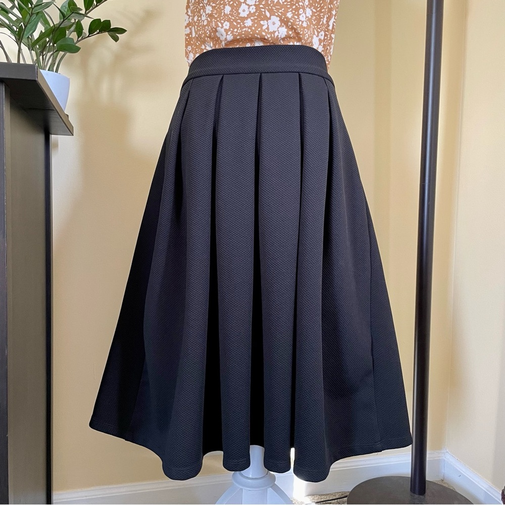 Elegant Black Pleated Skirt